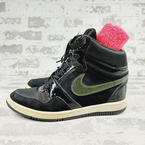 Nike Force Dunk Sky Hi Hidden Wedge Heel Lace Up Sneakers V657